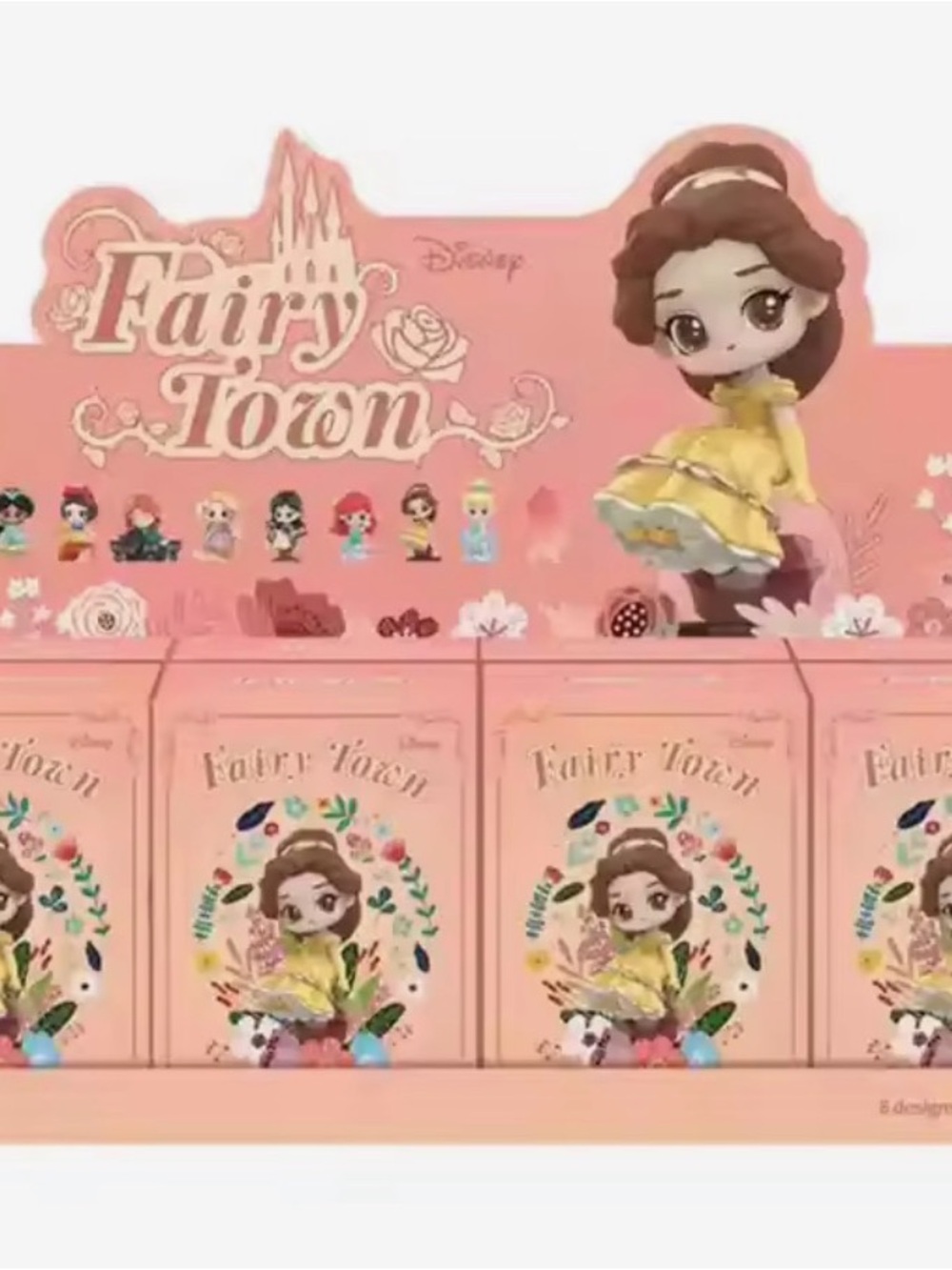 Disney Fairy Town Belle Figure - Yellow and Pink Display